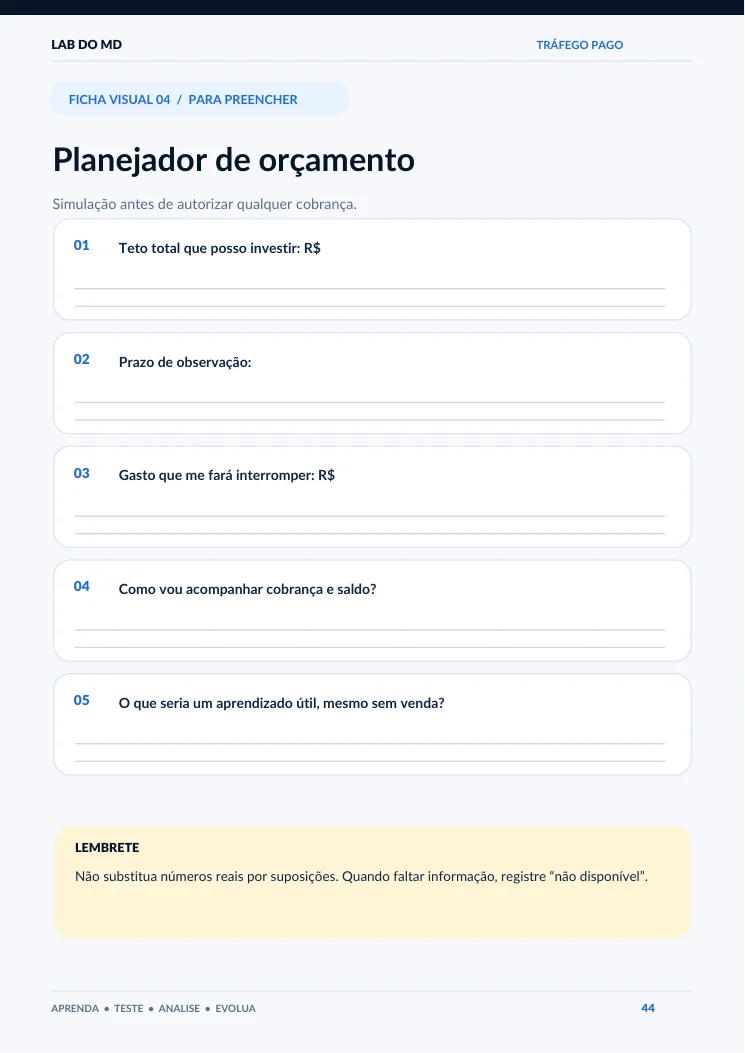 Página 44 do e-book: Planejador de orçamento